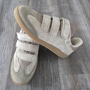Isabel Marant Women's Beth Suede Cream /Tan Women's Sneakers Size 36